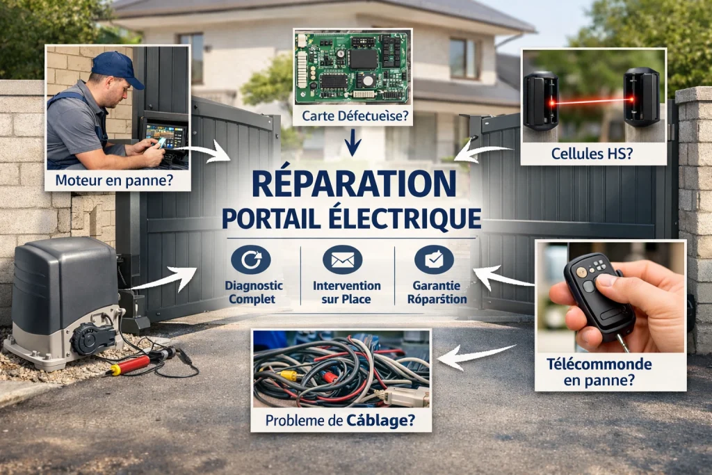 Réparation de portail électrique : diagnostic et intervention d’un technicien